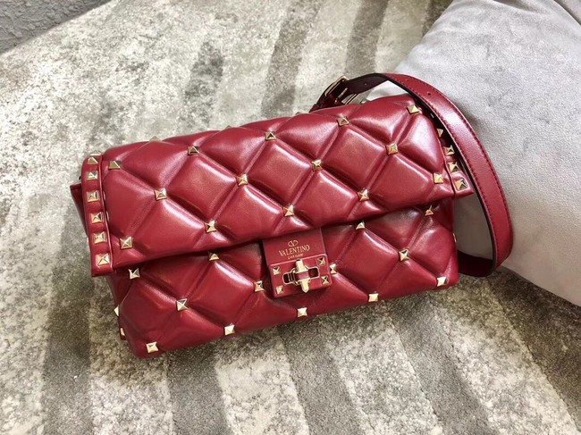 VALENTINO Candystud leather cross-body bag 9741 red