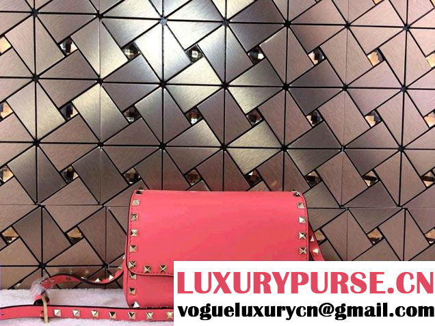 Valentino Rockstud Leather Crossbody Bag 00330 Rouge 2014