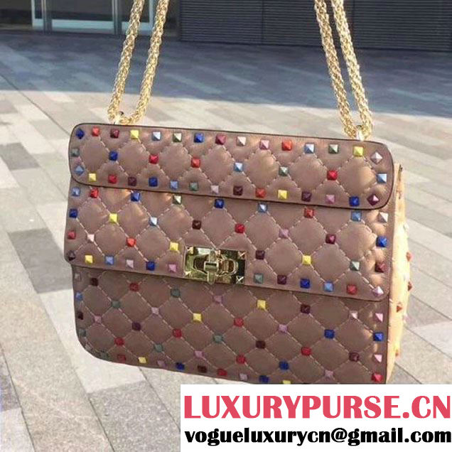 Valentino Free Rockstud Medium Spike Bag Beige 2018 (B178-7112531 )