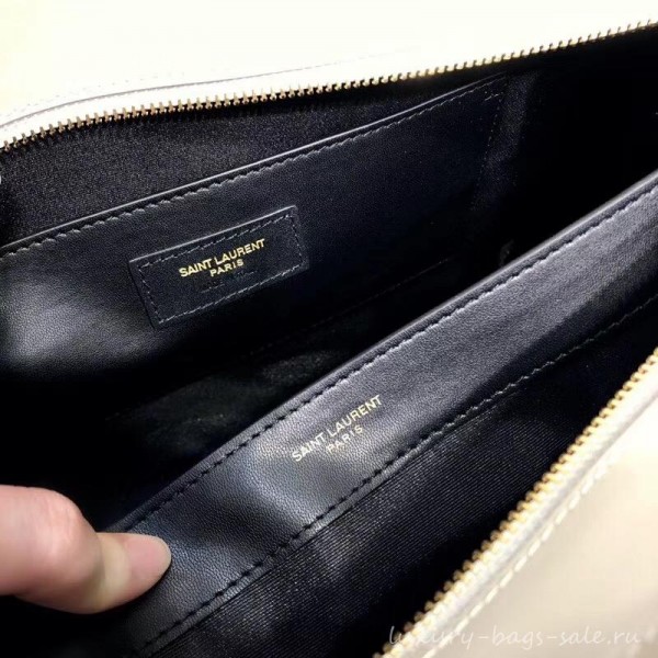 saint laurent up town medium tote bag white