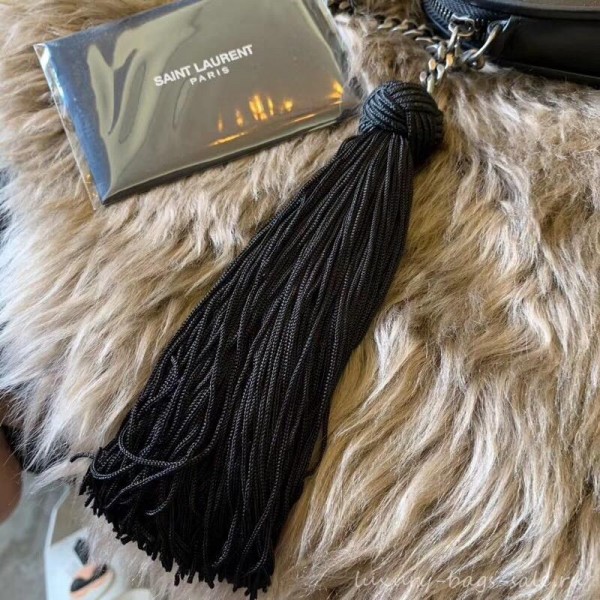 Saint Laurent Monogram Heart Cross Body Bag in Smooth Leather 540694 Black 2018