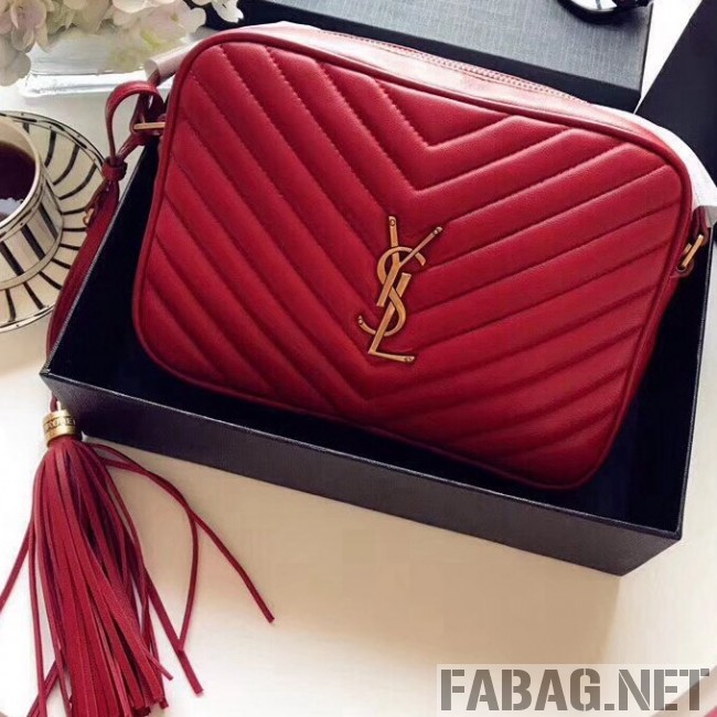 Saint Laurent Lou Camera Bag in Matelasse Leather Red 2018 (YSL3-8101133 )