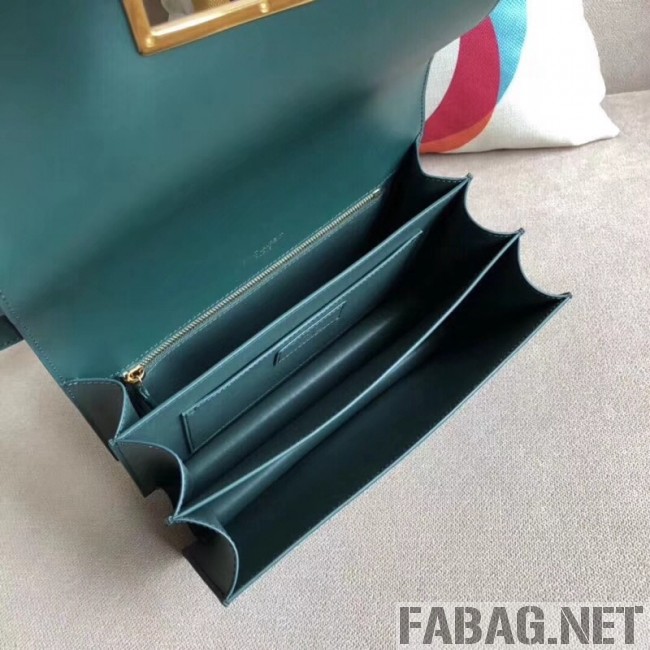 Saint Laurent Domino Medium in Smooth Leather 5387910 Green 2018 (A-8111308 )