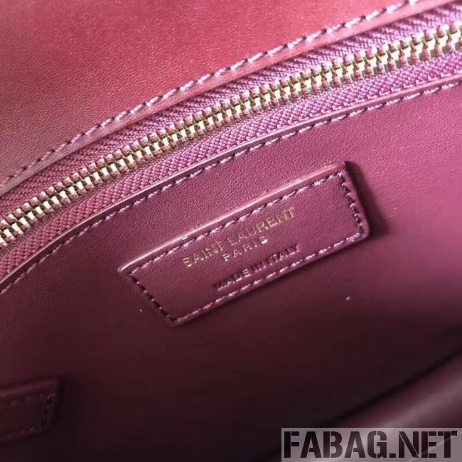 Saint Laurent Cassandra Monogram Clasp Bag in Smooth Leather 5327500 Burgundy 2018 (A-8111312 )