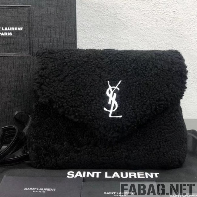 Saint Laurent Loulou Small Bag in Shearling Black 2018 (2A055-8121016 )