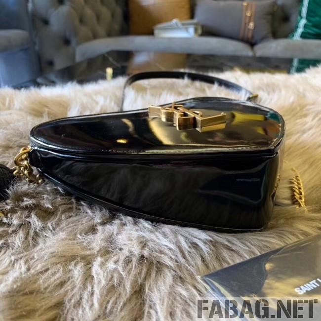 Saint Laurent Monogram Heart Cross Body Bag in Smooth Leather 540694 Black 2018 (JUND-9022308 )