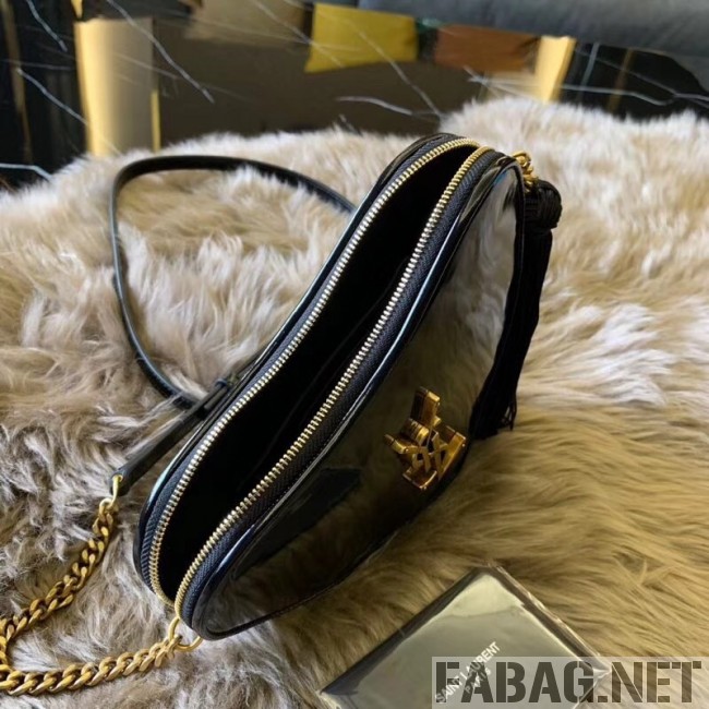 Saint Laurent Monogram Heart Cross Body Bag in Smooth Leather 540694 Black 2018 (JUND-9022308 )