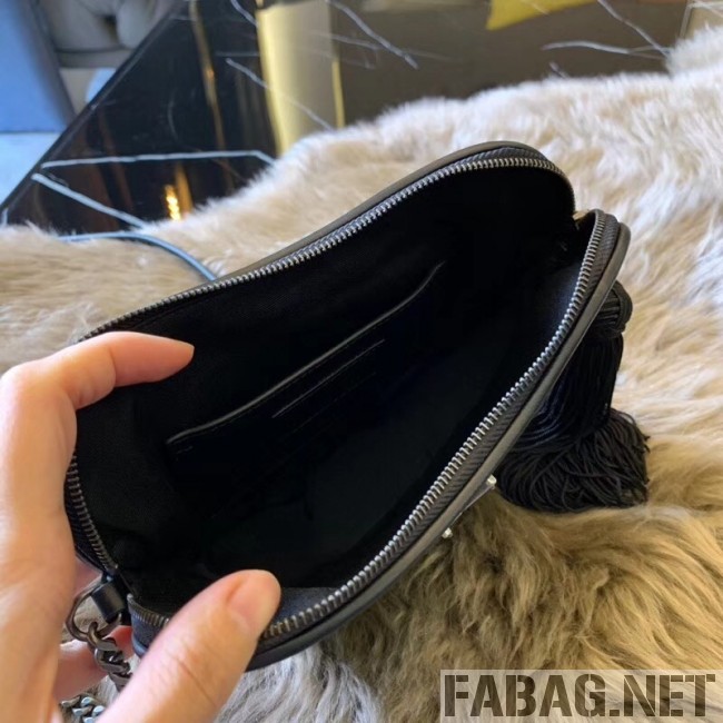 Saint Laurent Monogram Heart Cross Body Bag in Smooth Leather 540694 Black 2018 (JUND-9022309 )