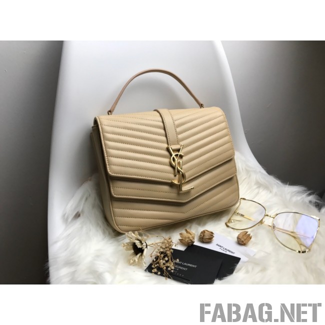 Saint Laurent Sulpice Medium in Matelasse Lambskin 532652 Beige 2019 (KTS-9030718 )