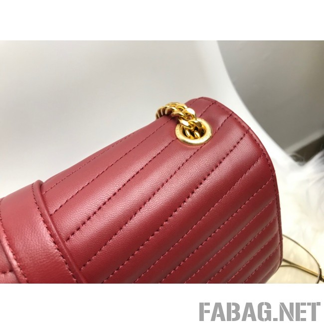 Saint Laurent Sulpice Medium in Matelasse Lambskin 532652 Burgundy 2019 (KTS-9030719 )