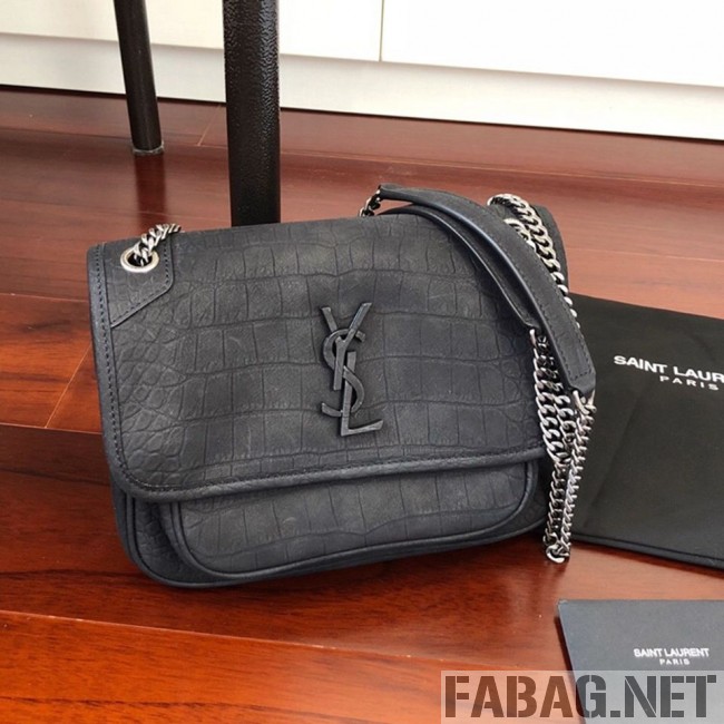 Saint Laurent Niki Baby Chain Bag in Matte Crocodile Leather 533037 Black 2019 (KTS-9031607 )