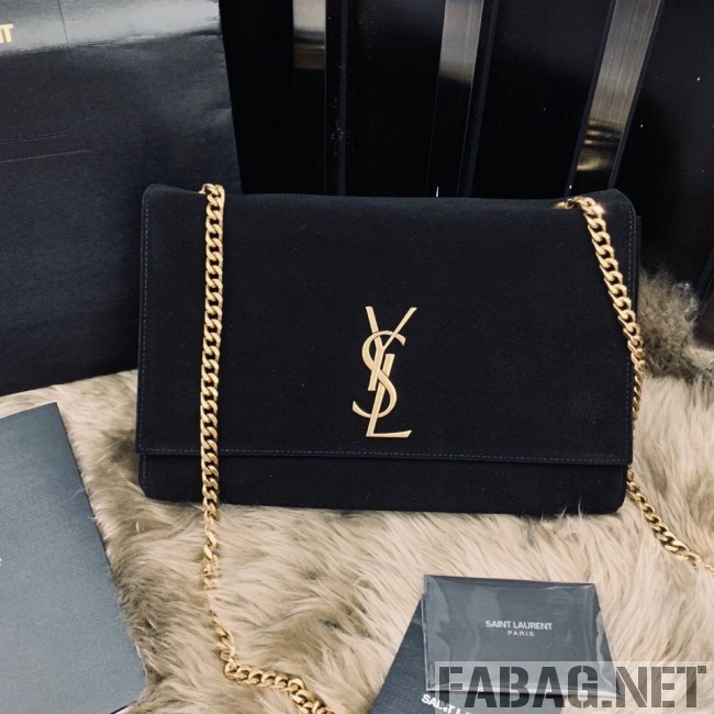 Saint Laurent Medium Reversible Kate in Suede and Smooth Leather 553804 Black 2019 (JUND-9031901 )
