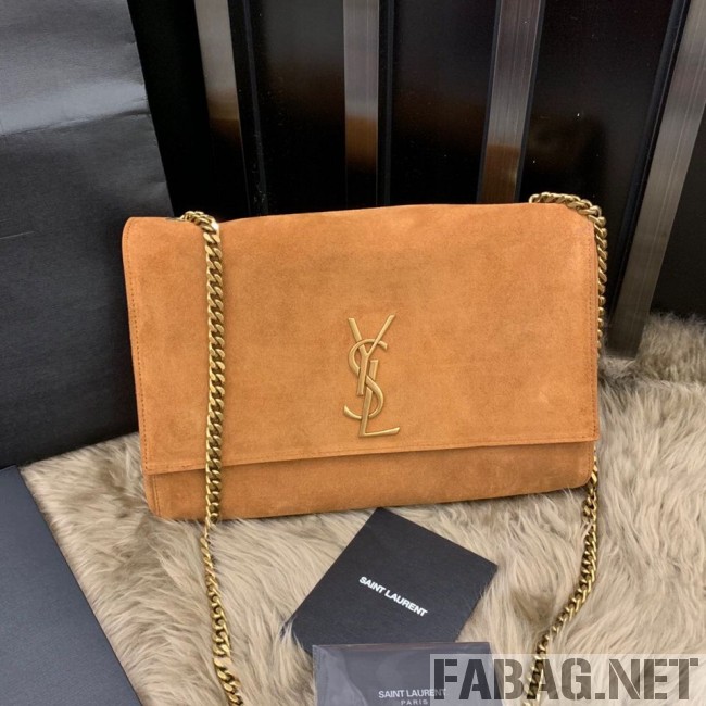 Saint Laurent Medium Reversible Kate in Suede and Smooth Leather 553804 Camel 2019 (JUND-9031902 )