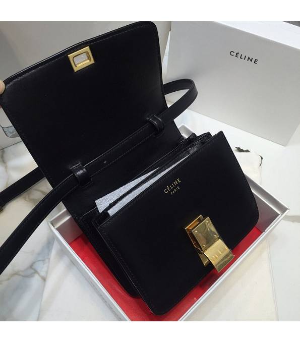 Celine Black Original Plain Veins Leather Small Classic Box Bag