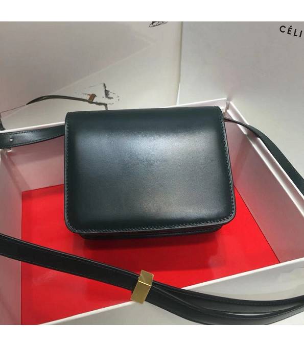 Celine Dark Green Original Plain Veins Leather Small Classic Box Bag
