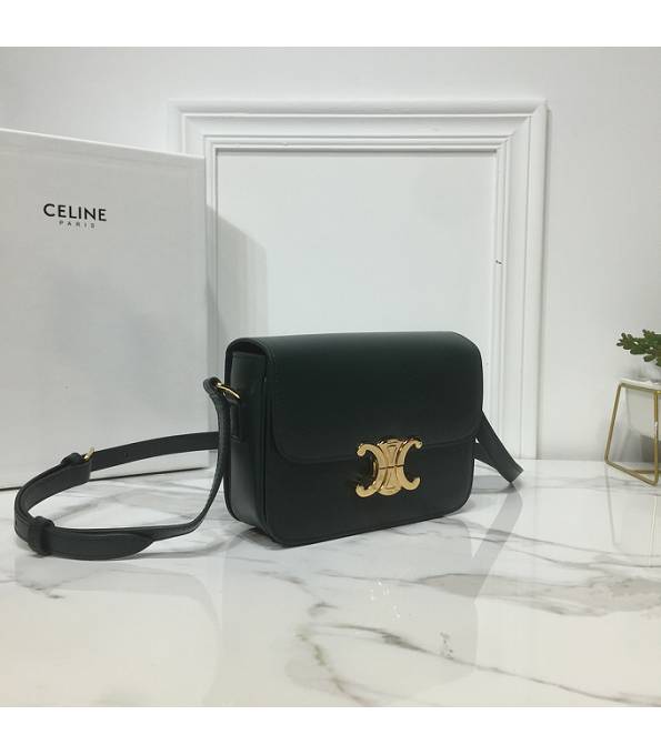 Celine Dark Green Original Triomphe Box Leather 18cm Shoulder Bag