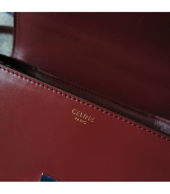 Celine Wine Red Original Triomphe Box Leather 18cm Shoulder Bag