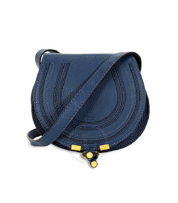 Chloe Marcie Dark Blue Original Calfskin Leather Mini Shoulder Bag
