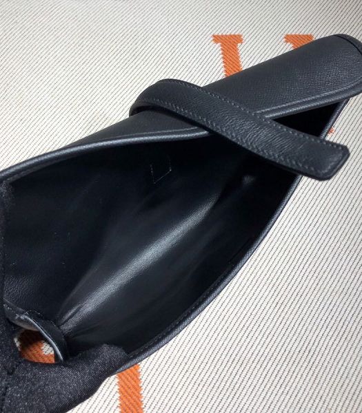 Hermes Jige Elan 29 Black Imported Epsom Calfskin Clutch