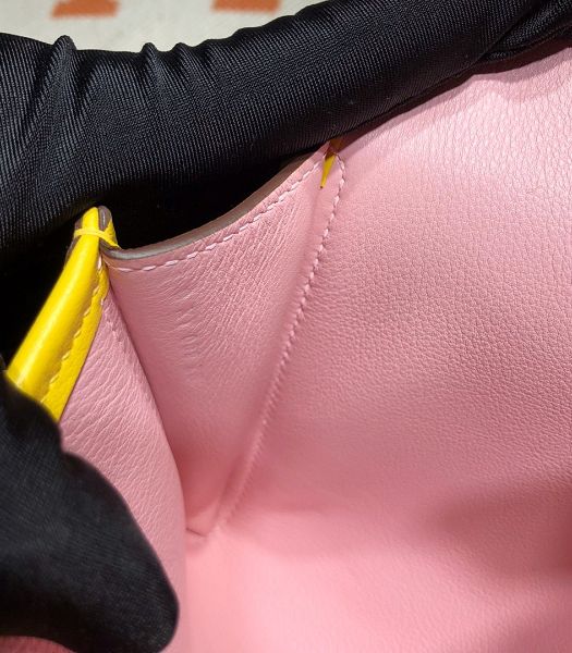 Hermes Jige Elan 29 Lemon Yellow/Pink Imported Swift Calfskin Clutch