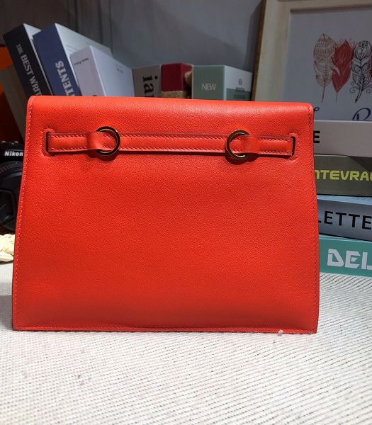 Hermes Kelly 22cm DanSe Red Imported Swift Leather Golden Metal Handbag