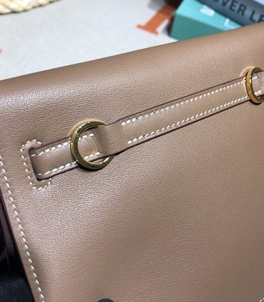 Hermes Kelly 22cm DanSe Elephant Grey Imported Swift Leather Golden Metal Handbag