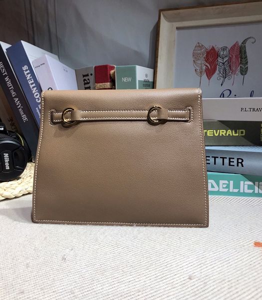 Hermes Kelly 22cm DanSe Elephant Grey Imported Swift Leather Golden Metal Handbag