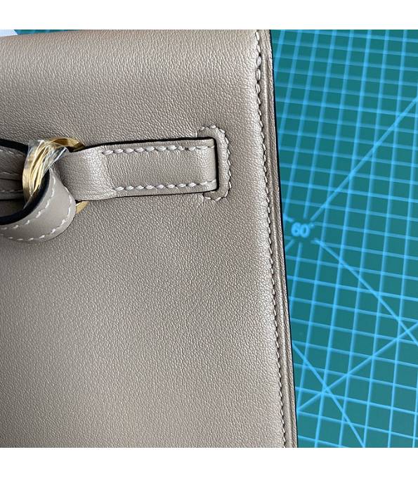 Hermes Kelly 22cm DanSe Grey Original Swift Leather Golden Metal Handbag