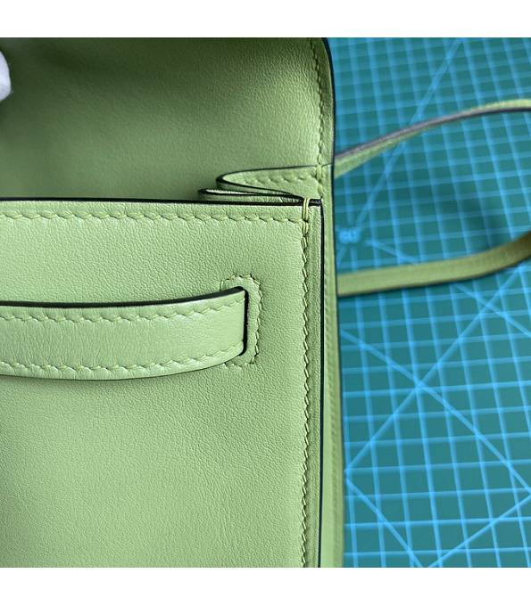 Hermes Kelly 22cm DanSe Apple Green Original Swift Leather Silver Metal Handbag