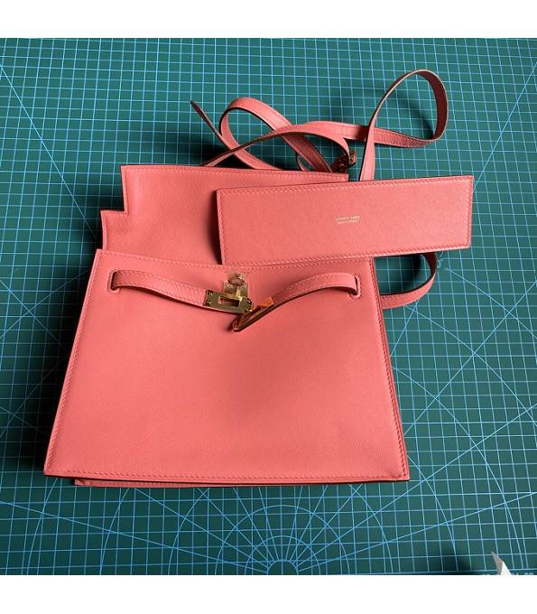 Hermes Kelly 22cm DanSe Lipstick Pink Original Swift Leather Golden Metal Handbag
