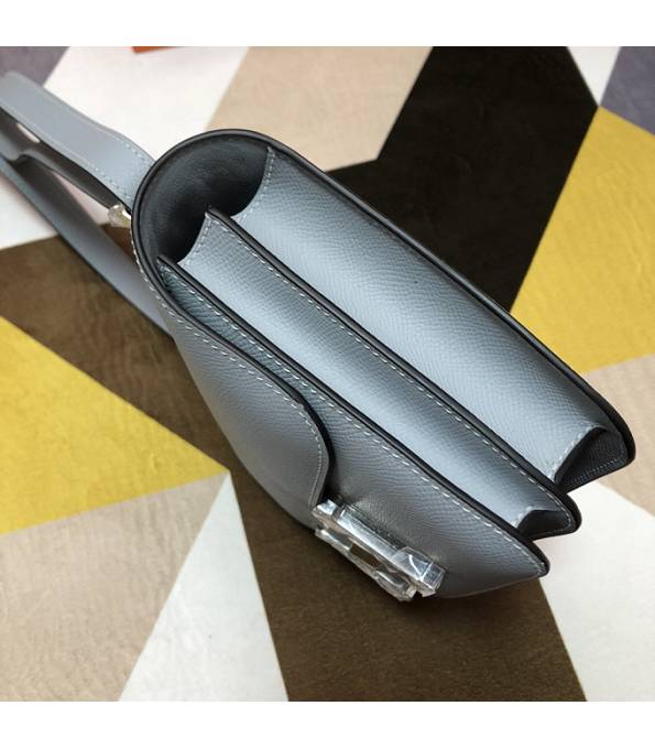 Hermes Constance 18cm Mini Bag Linen Blue Original Palm Veins Leather Silver Metal