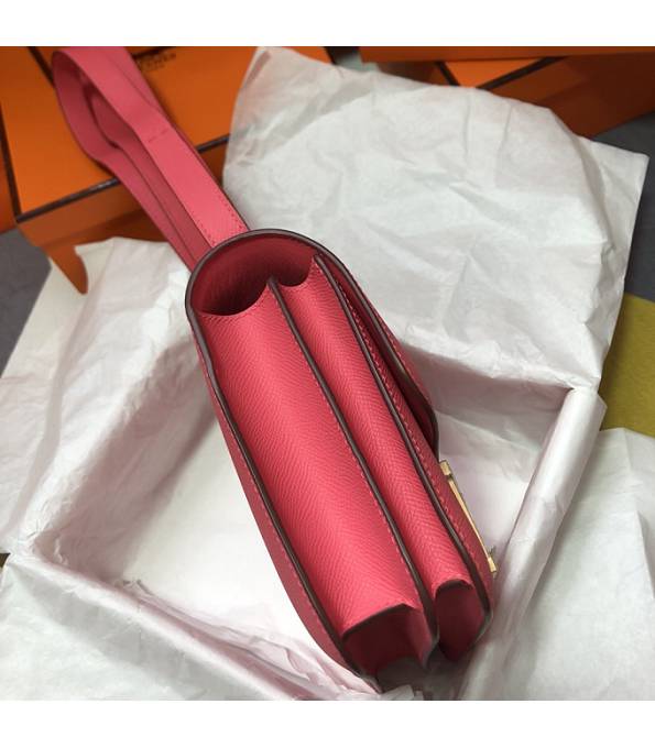 Hermes Constance 18cm Mini Bag Lipstick Pink Original Palm Veins Leather Golden Metal