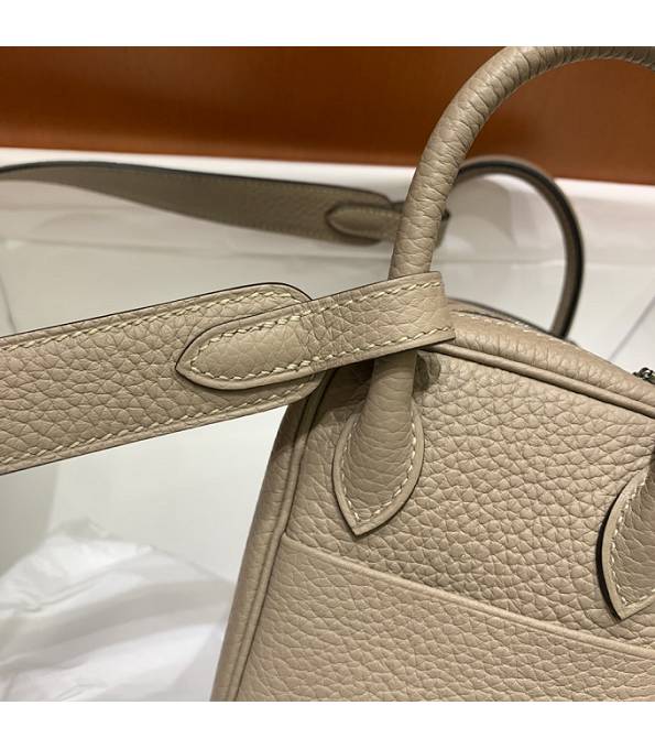 Hermes Mini Lindy 18cm Bag Apricot Original Togo Calfskin Leather Silver Metal