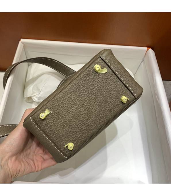 Hermes Mini Lindy 18cm Bag Elephant Grey Original Togo Calfskin Leather Silver Metal