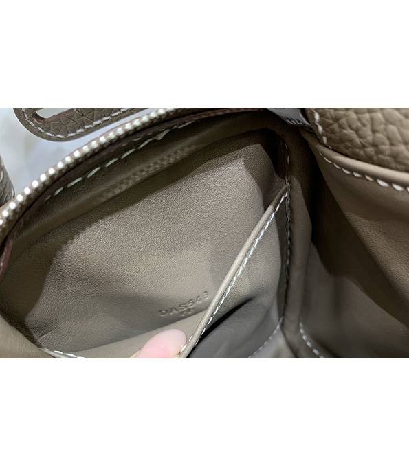 Hermes Mini Lindy 18cm Bag Elephant Grey Original Togo Calfskin Leather Silver Metal