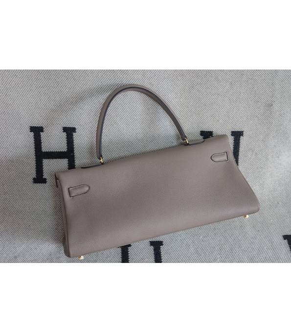 Hermes Kelly 42cm Bag Etain Grey Original Swift Leather Golden Metal