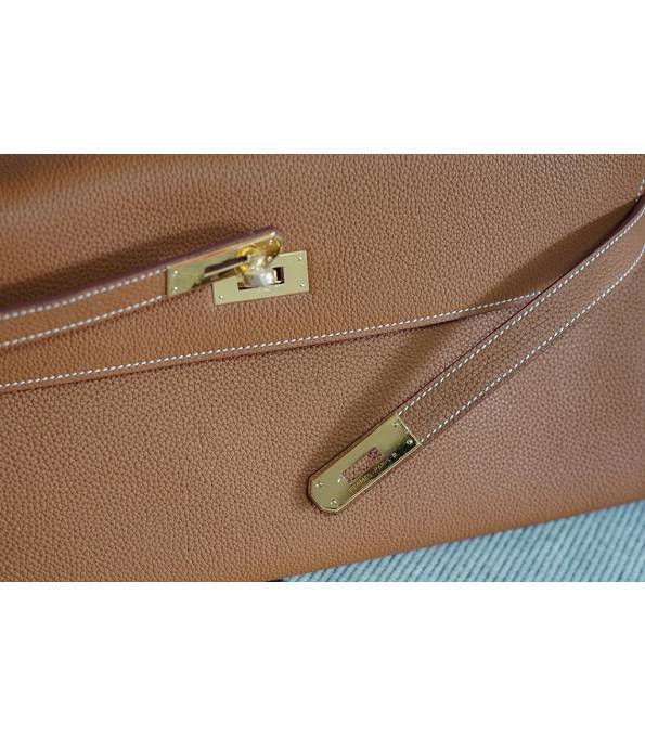 Hermes Kelly 42cm Bag Brown Original Swift Leather Golden Metal