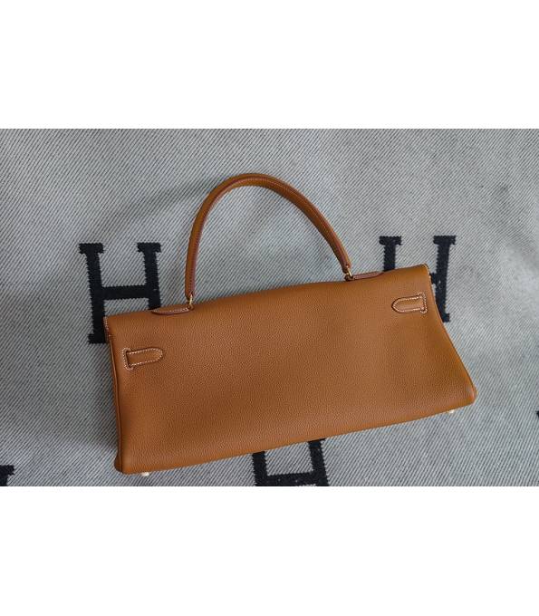 Hermes Kelly 42cm Bag Brown Original Swift Leather Golden Metal