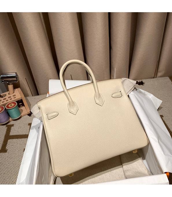 Hermes Birkin 25cm Bag White Original Epsom Leather Golden Metal