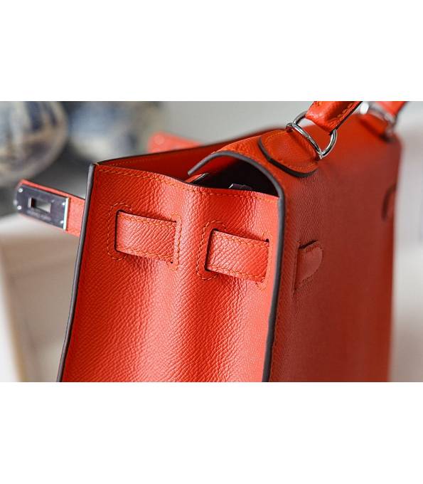 Hermes Kelly 28cm Bag Letter M Orange Original Epsom Leather Silver Metal