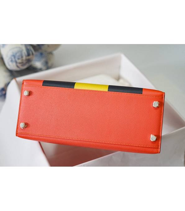 Hermes Kelly 28cm Bag Letter M Orange Original Epsom Leather Silver Metal