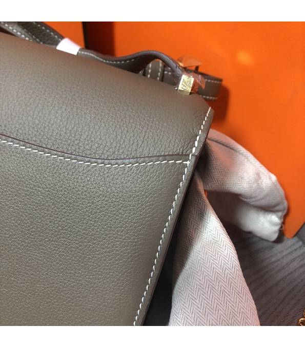 Hermes 2002 20cm Bbag Elephant Grey Original Calfskin Leather Golden Metal