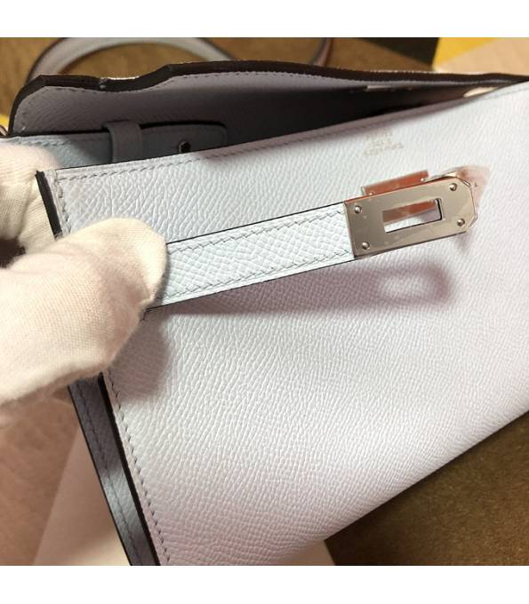 Hermes Kelly Woc Classique White Original Epsom Leather Silver Metal To Go Wallet