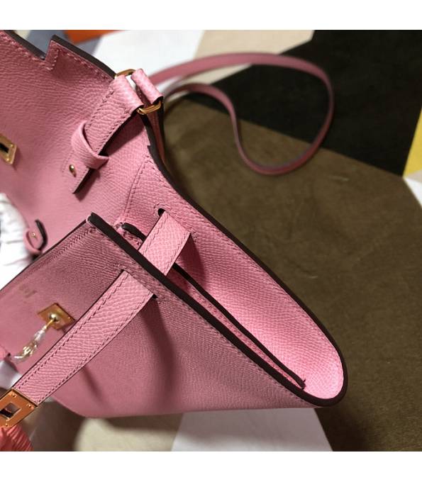Hermes Kelly Woc Classique Cherry Pink Original Epsom Leather Golden Metal To Go Wallet