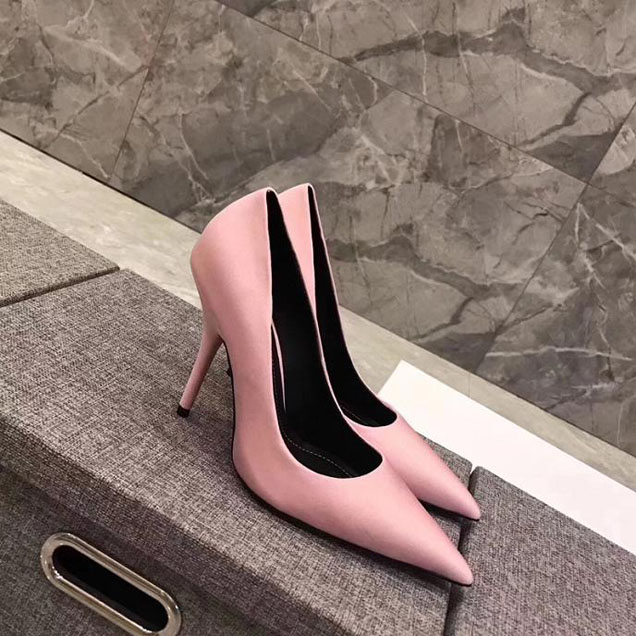 Balenciaga 110 Pointy Toe Knife Stiletto Pumps Calfskin Leather Fall Winter 2017 Collection Light Pink