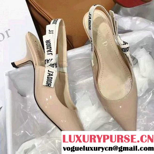 Dior Slingback In Calfskin With J'Adior Ribbon 6.5 cm Nude 2017 (GD5026-7031601 )