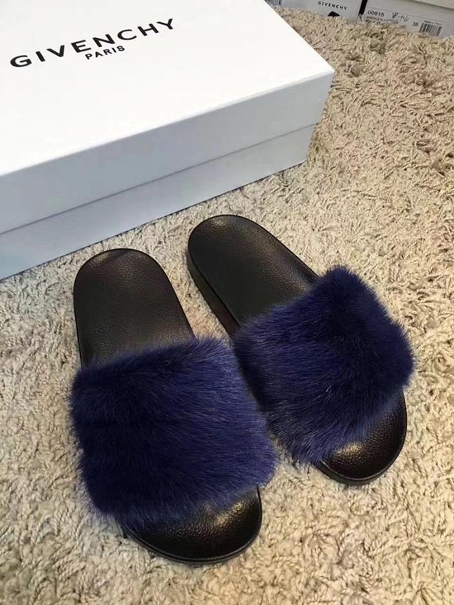 Givenchy Mink Fur Slides Pre-Fall 2017 Bag Collection Navy Blue
