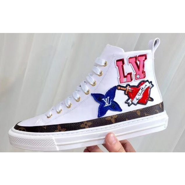 Louis Vuitton LV Heart Patches Stellar Sneakers Boots White 2018