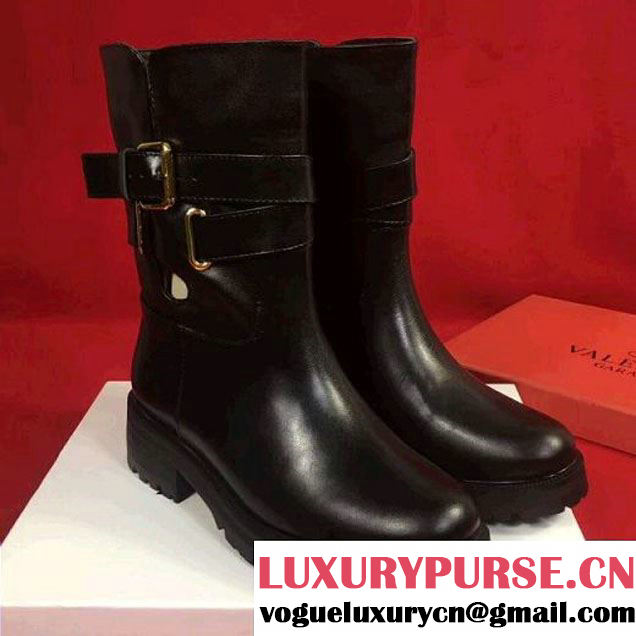 Valentino Calfskin Boot Black 2017 (GD5002-7110321 )
