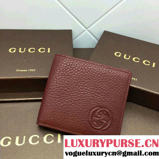Gucci Leather Soho Wallet Date Red 2014